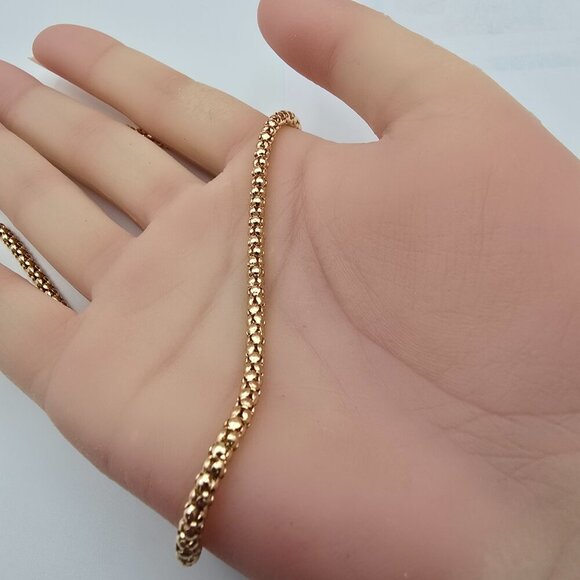 Bold Rose Gold Bead Chain Necklace – 17.7 Inch Luxe Polish Look, XPNL0016 - Picture 7 of 12